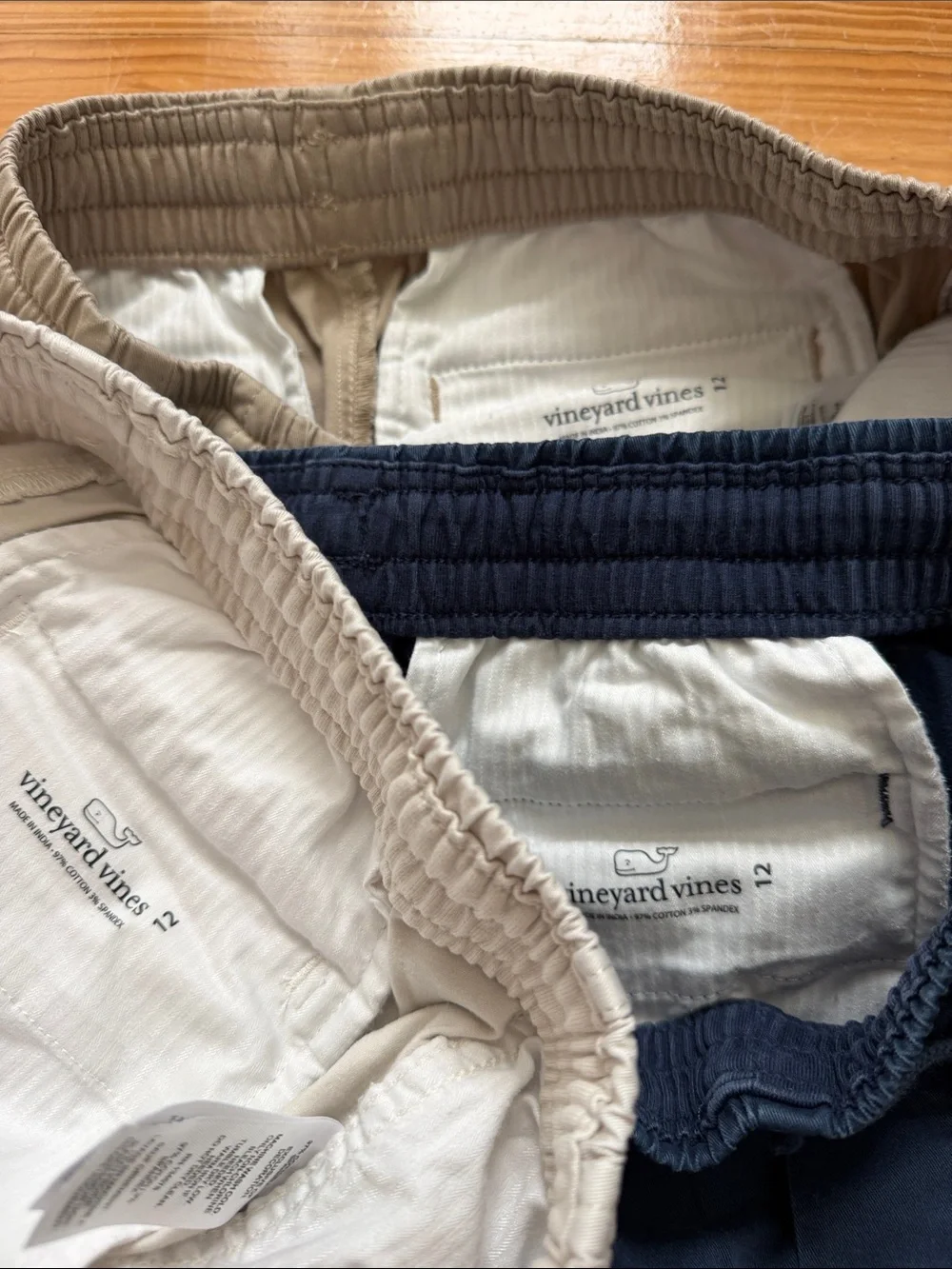Bundle Vineyard Vines Boys Pull-on Chino Shorts Khaki and Navy Size 12